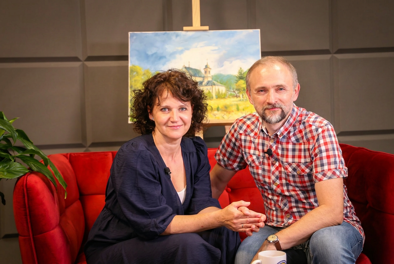Monika Pawelec podczas rozmowy w studio — współpraca i dialog